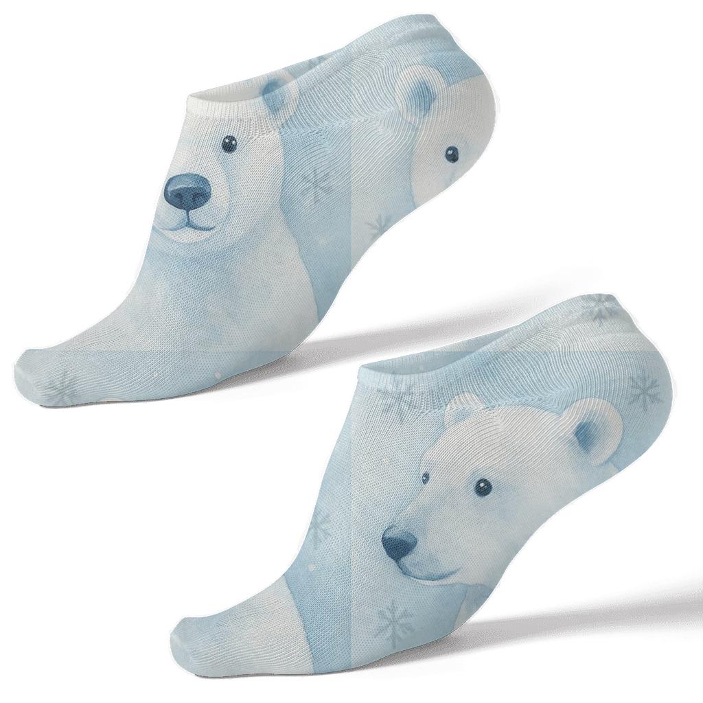 Polar Bear Snowflake Grid Socks soft everyday ankle socks