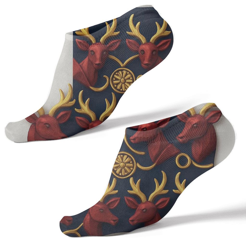 Reindeer Mirror Pair Socks trendy patterned ankle socks