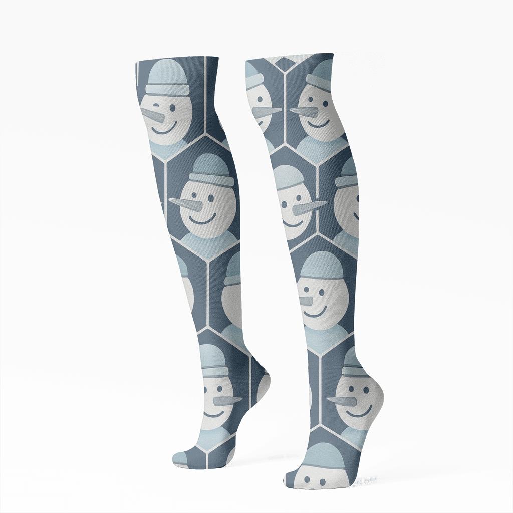 Elegant Frosted Geometry Knee-High Socks