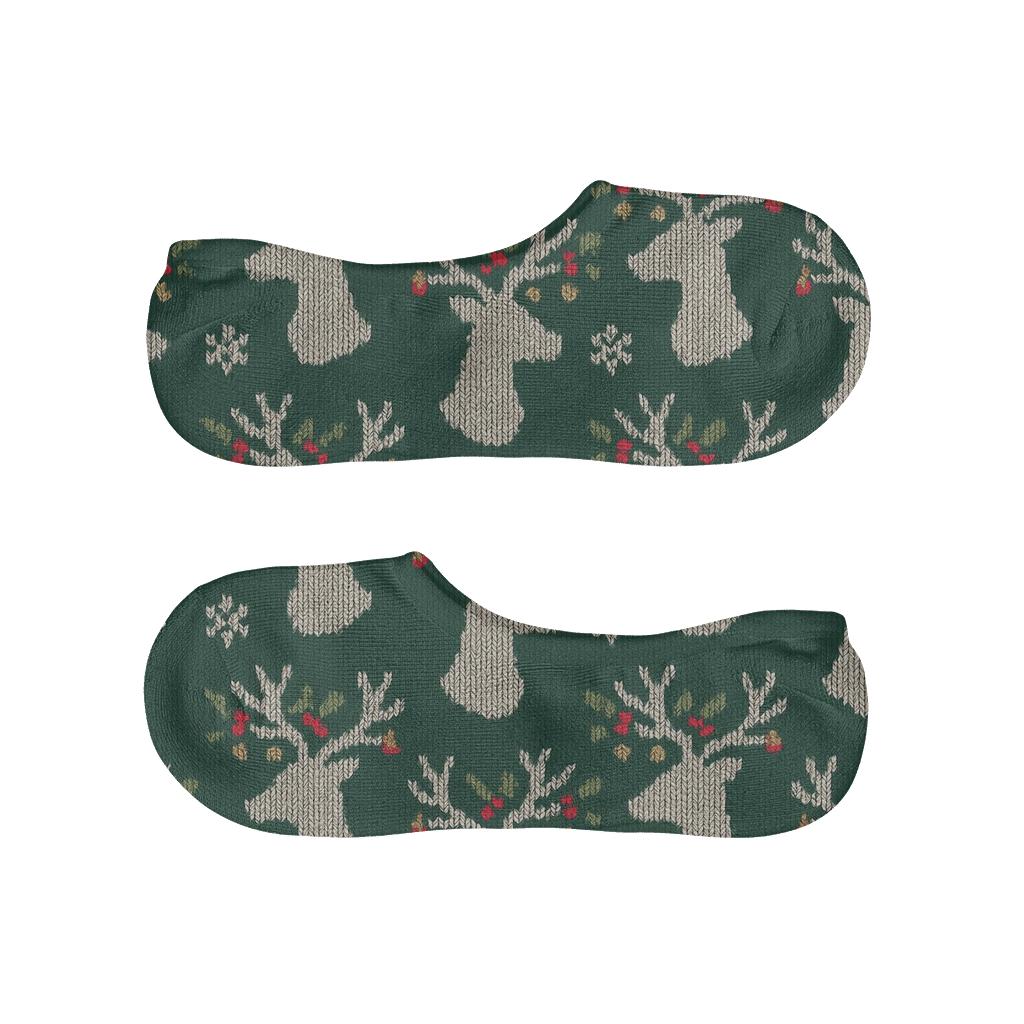 Nordic Reindeer Tessellation soft cotton no-show socks
