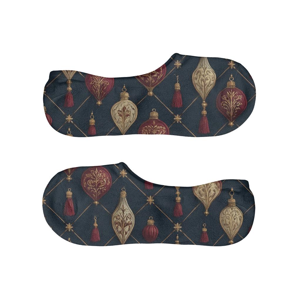 Victorian Ornament Lattice soft cotton no-show socks