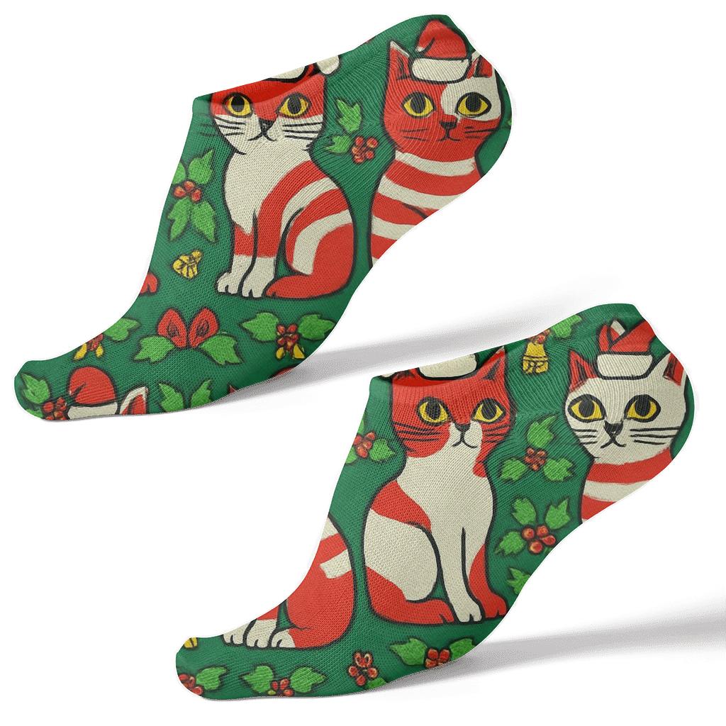 Festive Purrfect Steps Ankle Length Socks