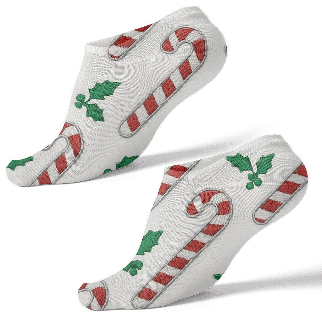 Candy Cane Chevron On White Background comfortable cotton ankle socks