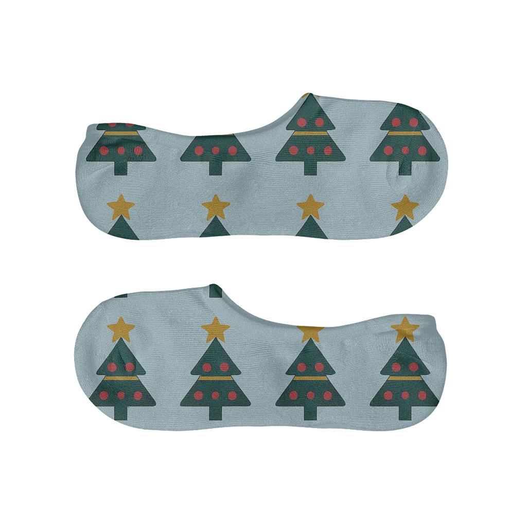 Starlit Tree Silhouette Grid comfortable low-cut socks