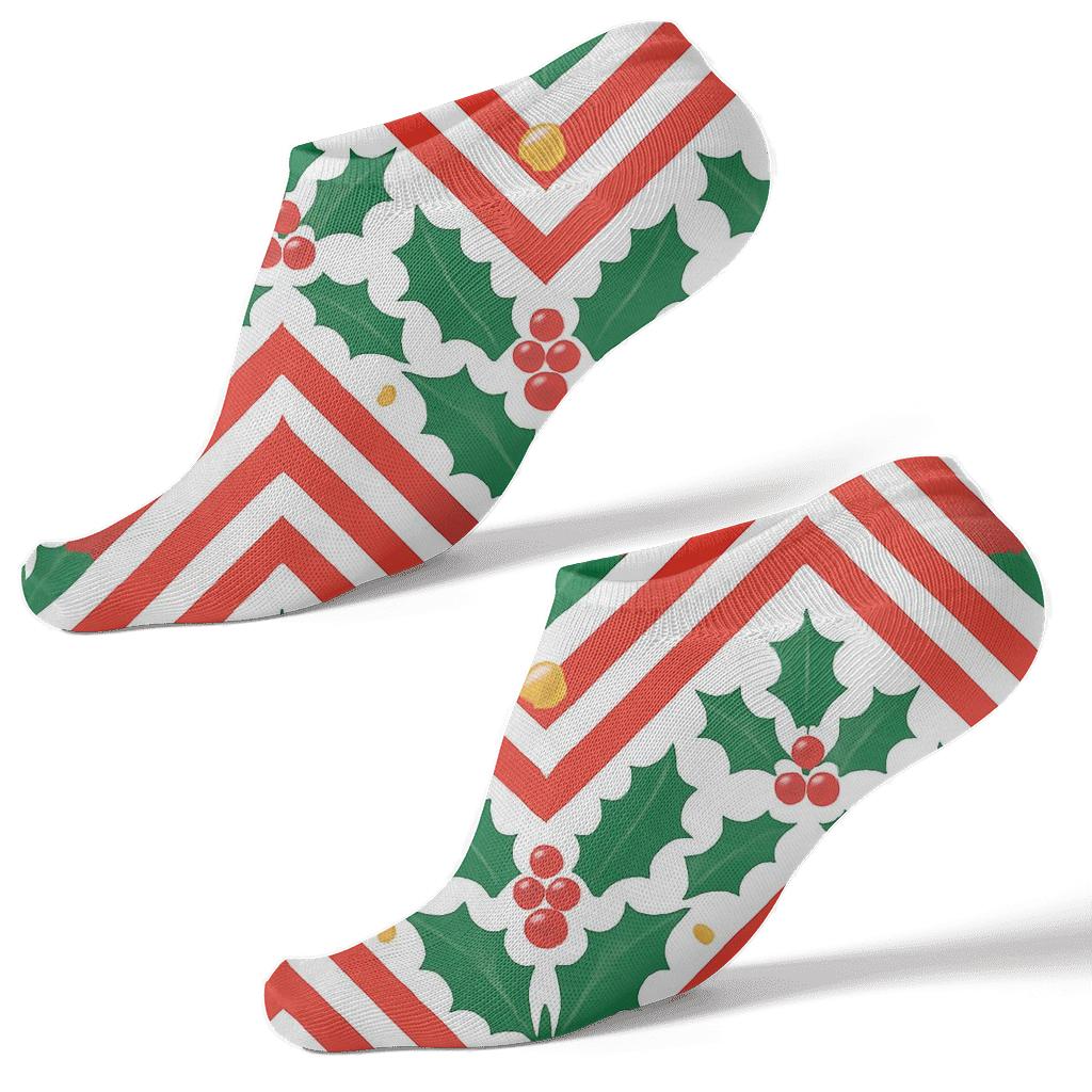 Candy Cane Chevron Rhythm unique graphic ankle socks