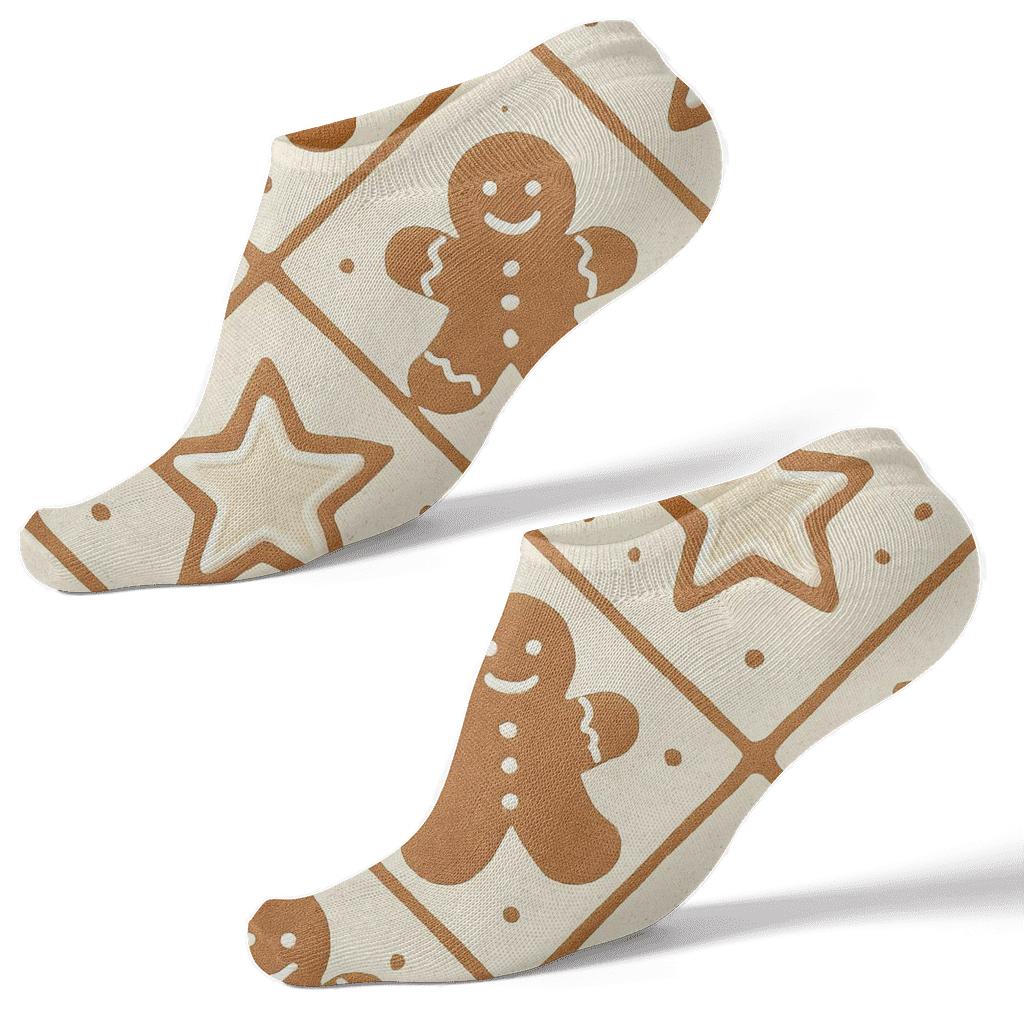 Gingerbread Lattice On Warm Cream stylish athletic ankle socks