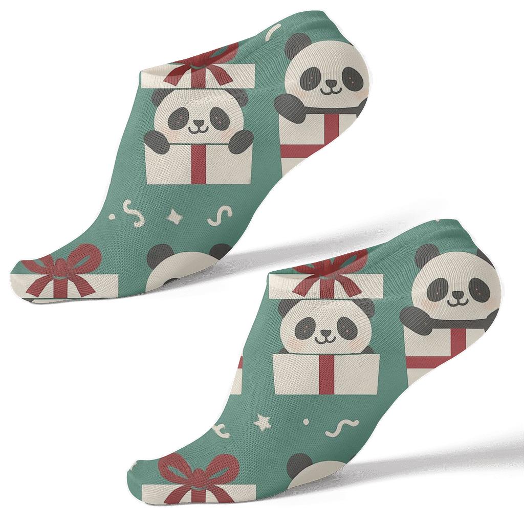 Panda Present Band Repeat trendy patterned ankle socks