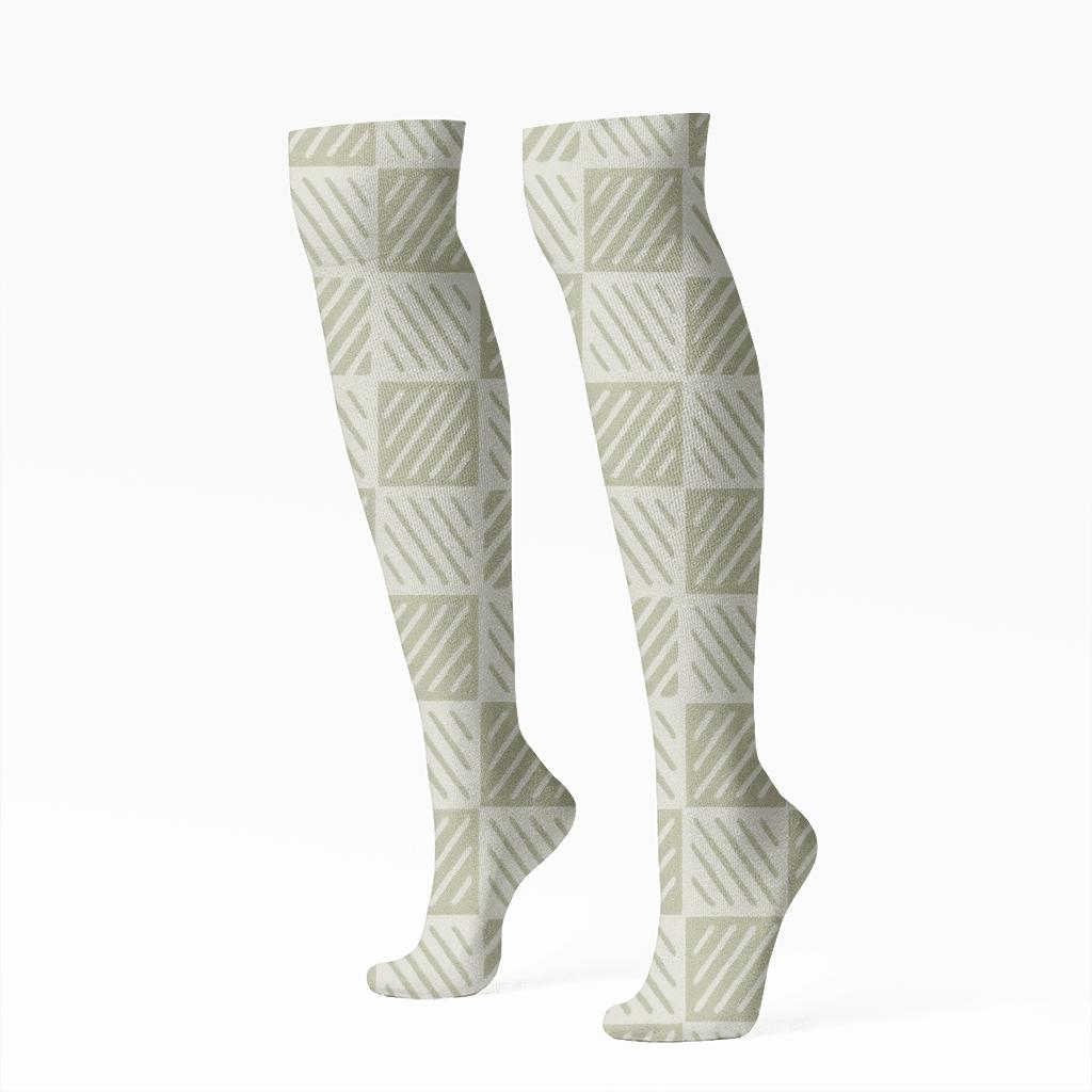 Soft Herring Line stylish athletic knee-high socks
