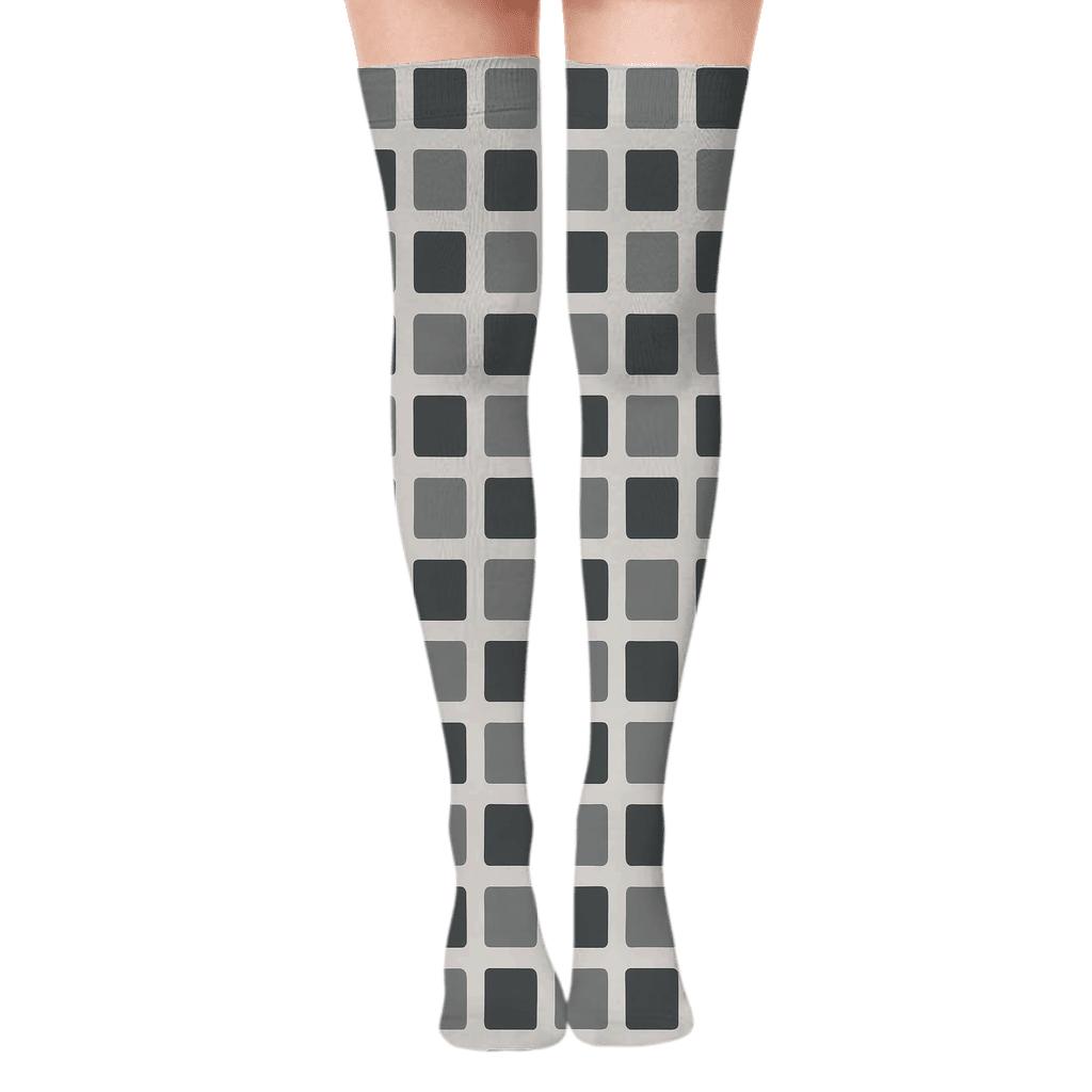 Mini Grid Drift soft everyday over-the-knee socks