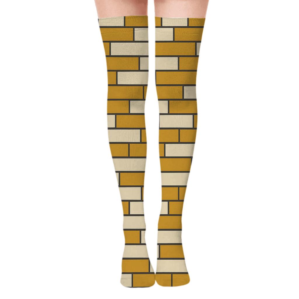 Narrow Brick Offset personalized over-the-knee socks