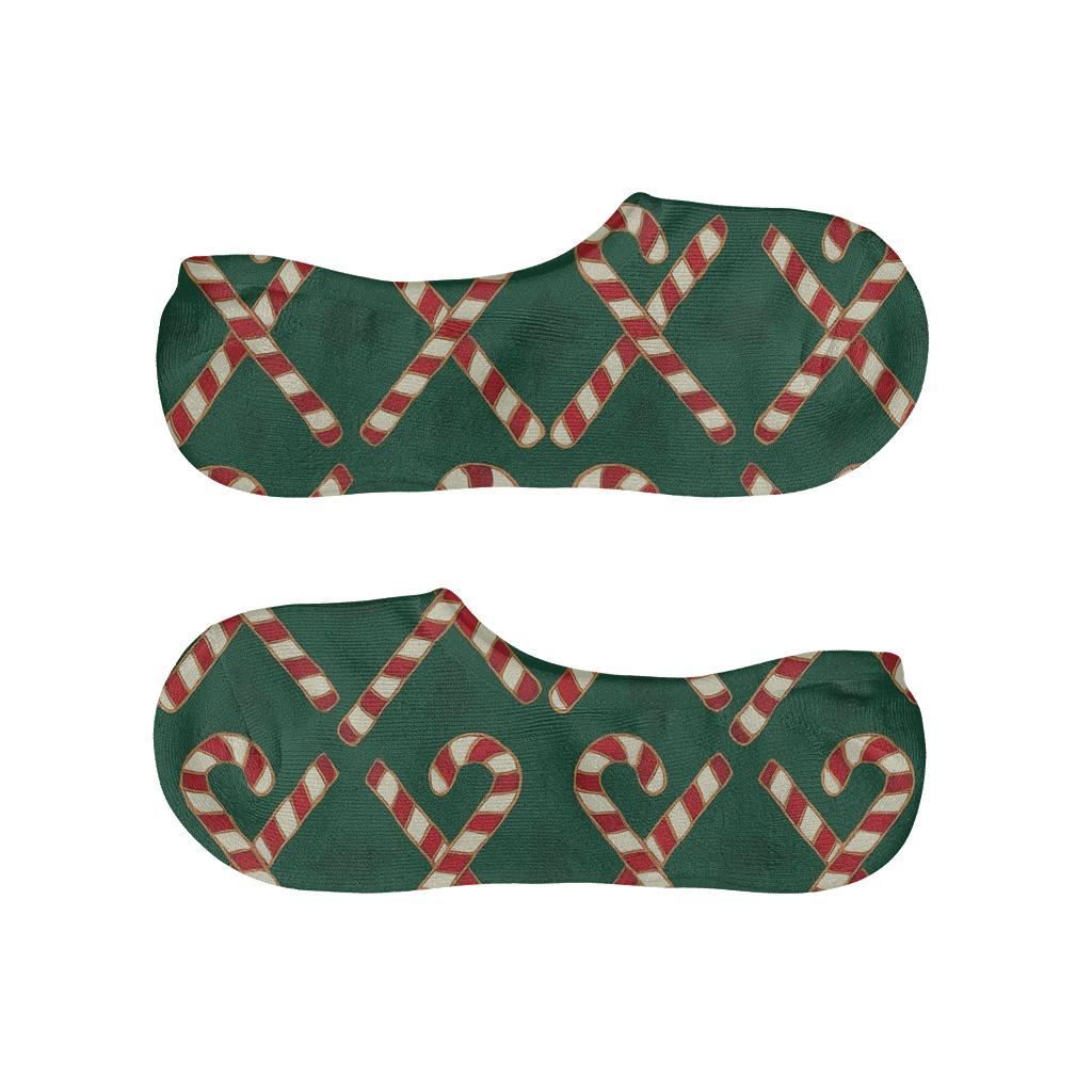 Candy Cane Lattice Sock Pattern low cut no-show socks