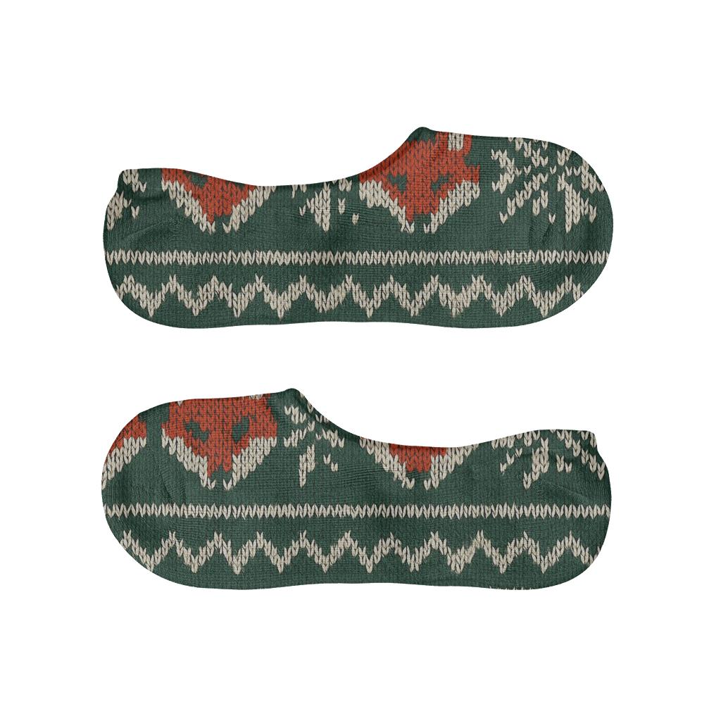 Nordic Fox Border Bands custom no-show socks