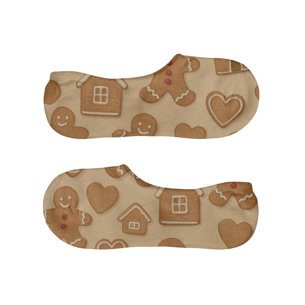 Gingerbread Cookie Scatter anti-slip no-show socks
