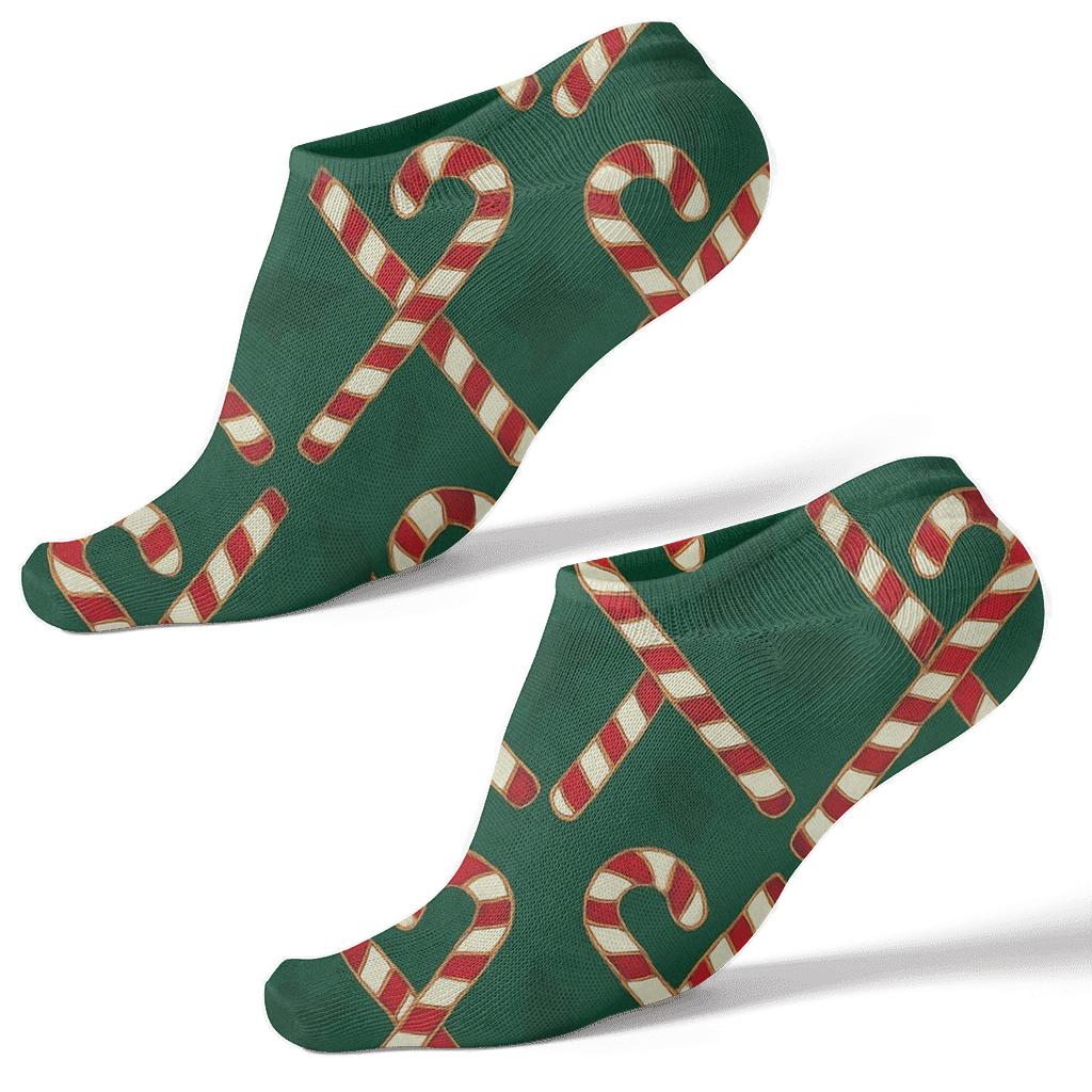 Candy Cane Lattice Sock Pattern stylish athletic ankle socks