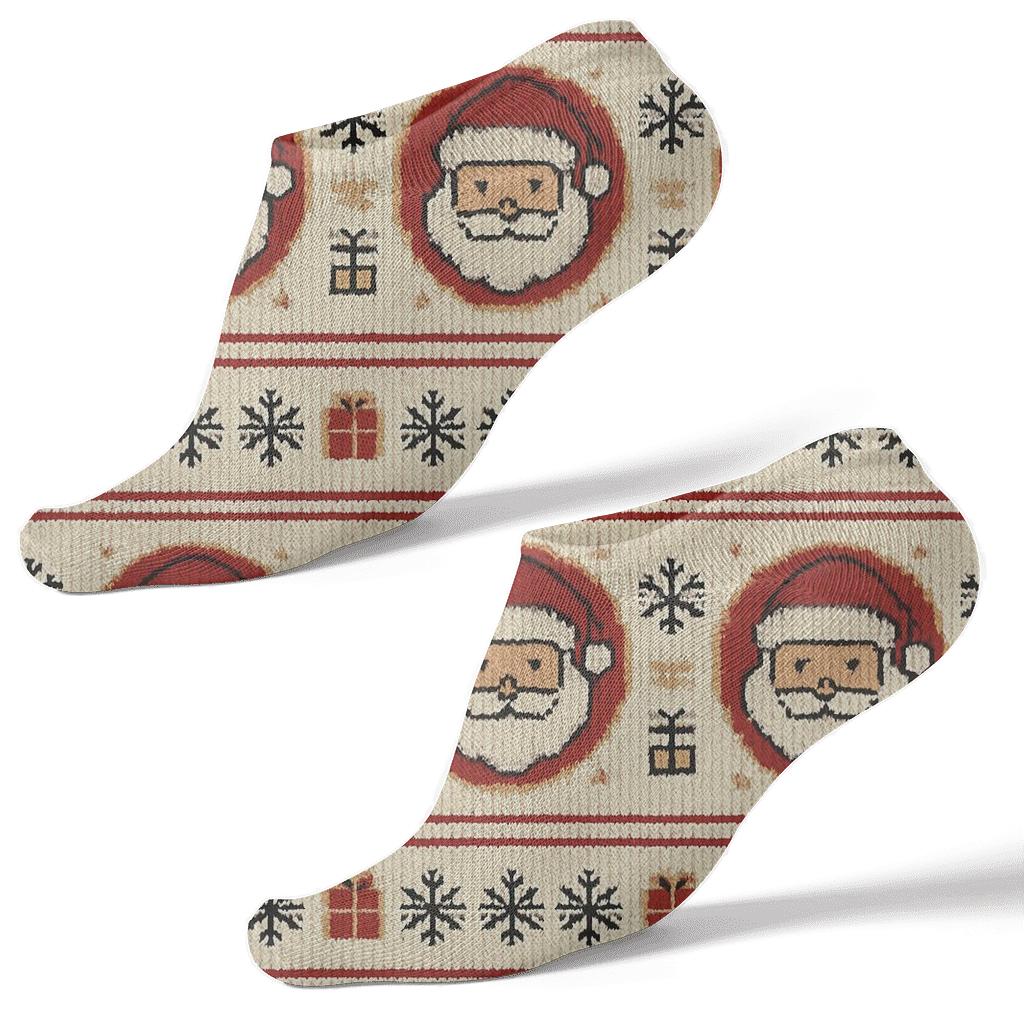 Santa Icon Band Repeat designer print ankle socks