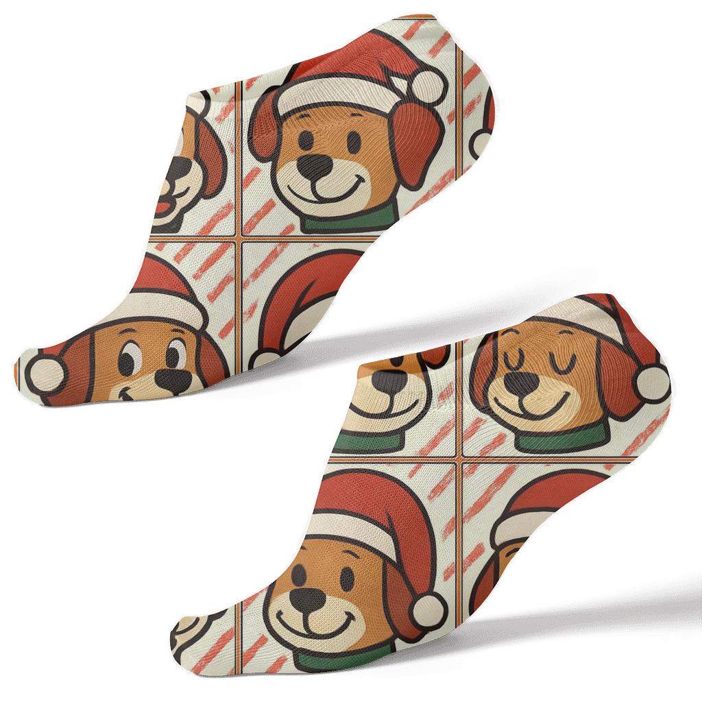 Santa Paws Patrol Grid premium sports ankle socks