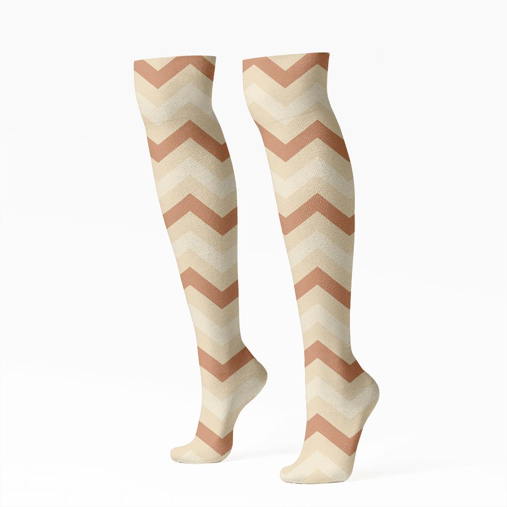 Slim Chevron March premium sports knee-high socks