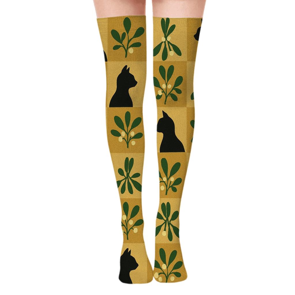 Cat Mistletoe Alternation custom over-the-knee socks