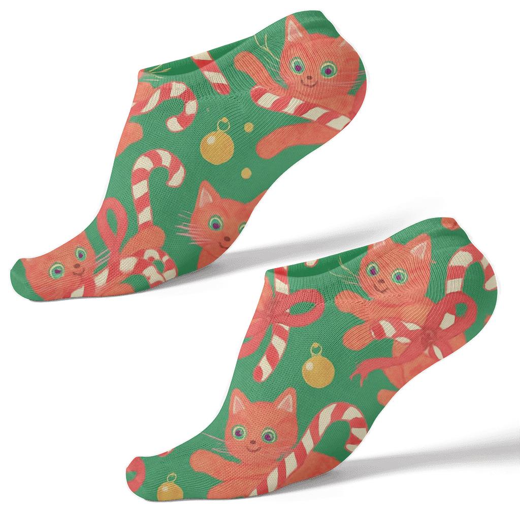 Candy Cat Chaos Scatter comfortable cotton ankle socks