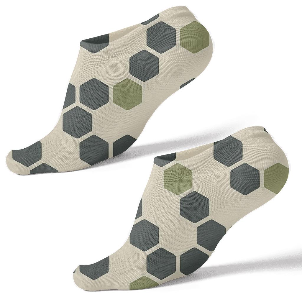 Micro Hex Scatter comfortable cotton ankle socks