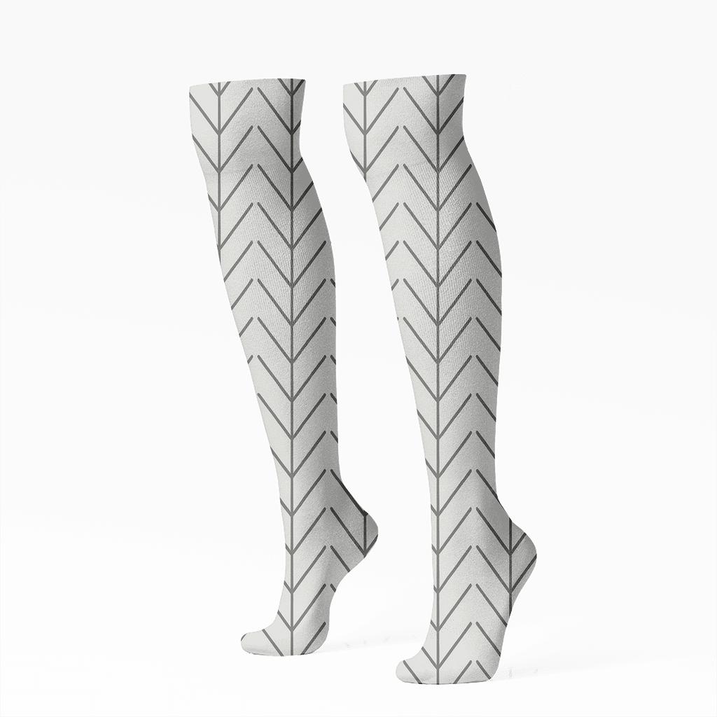 Slim Chevron March unique graphic knee-high socks