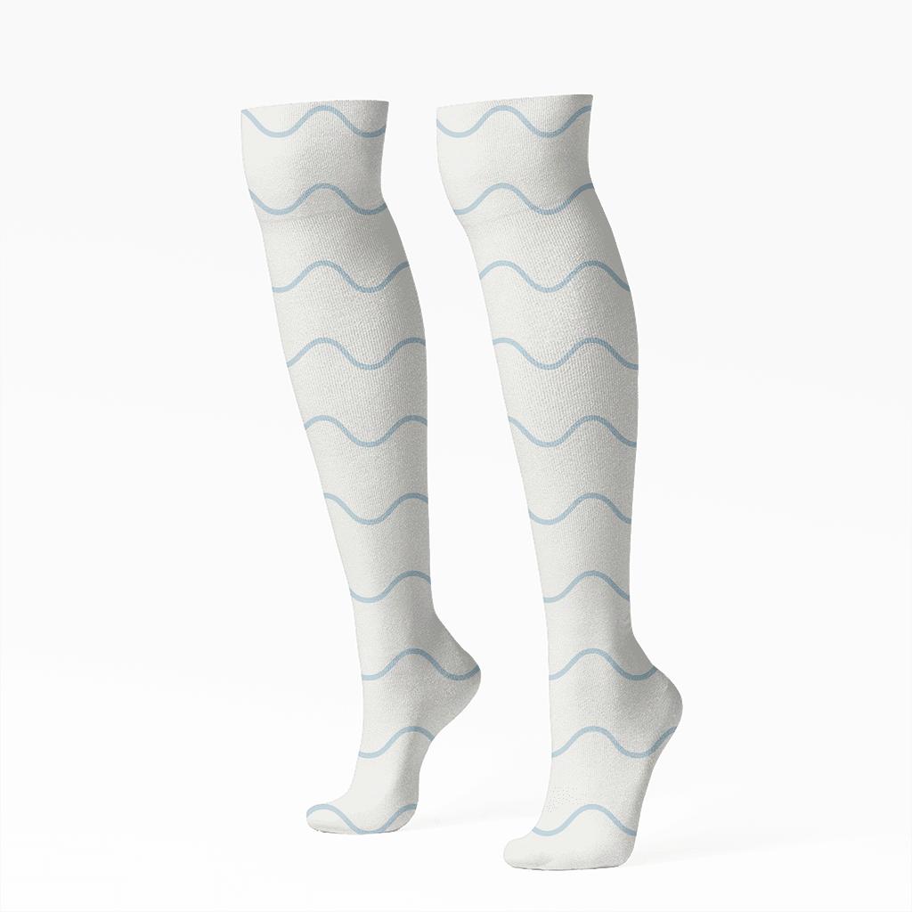 Quiet Wave Repeat custom knee-high socks