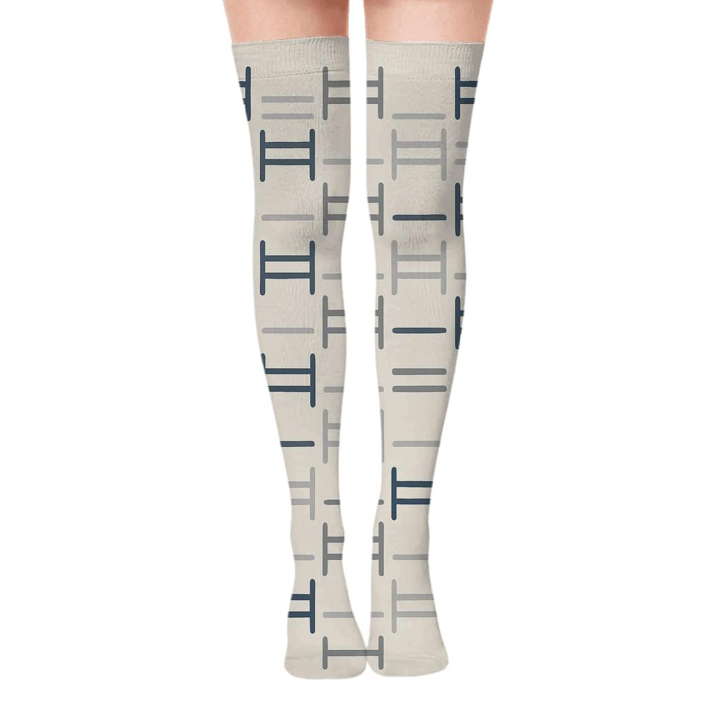 Fine Ladder Shift premium cozy over-the-knee socks