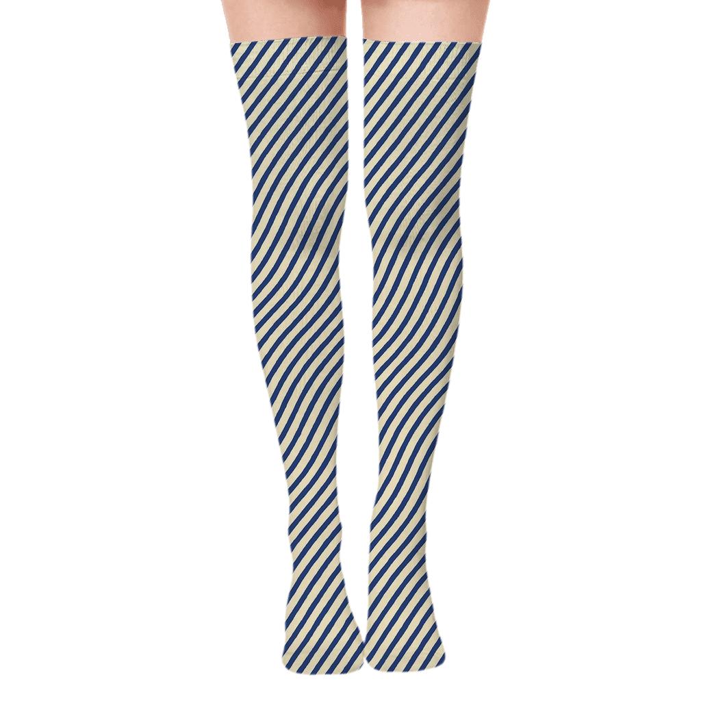 Subtle Moire Bands custom over-the-knee socks