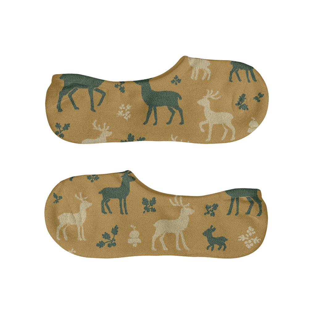 Reindeer Silhouette Scatter custom no-show socks