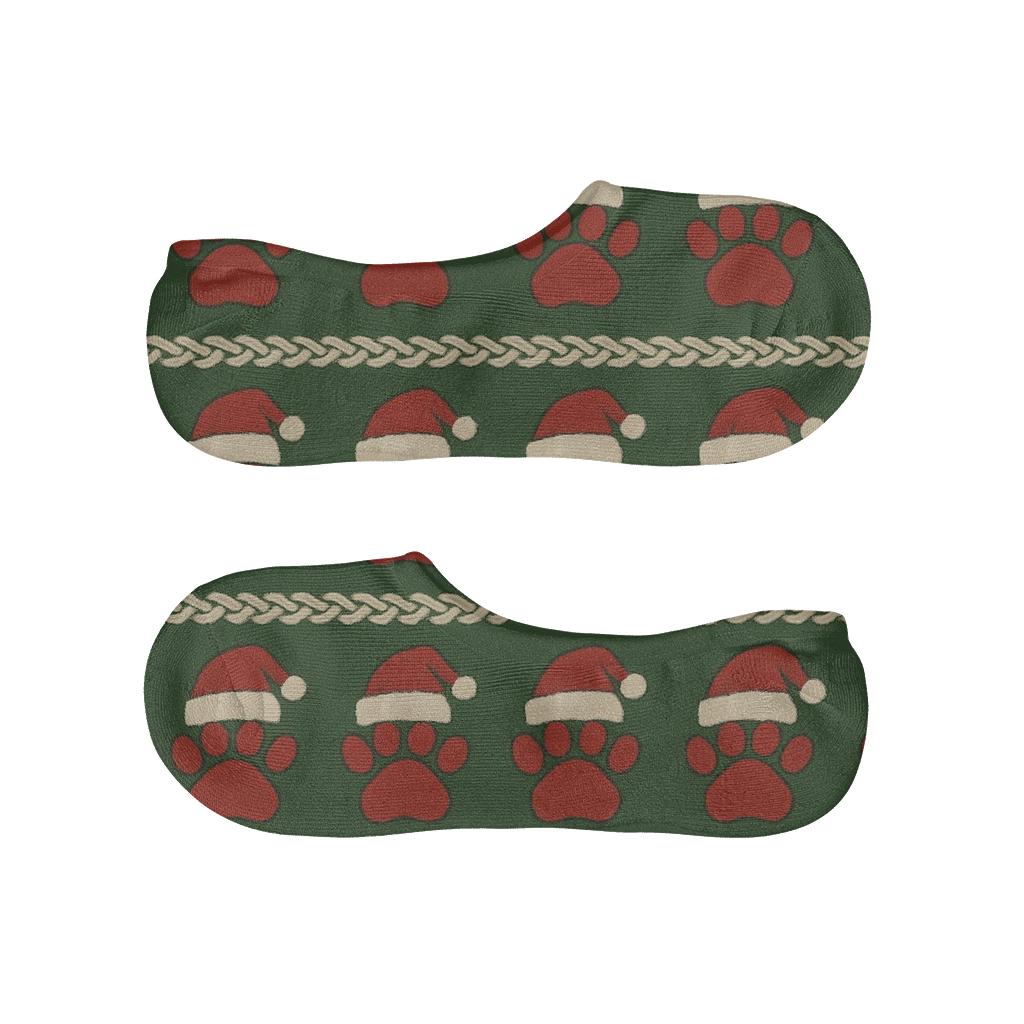 Santa Paws Paw Band Rows low cut no-show socks