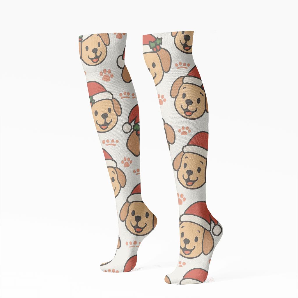 Santa Paws Scatter custom knee-high socks