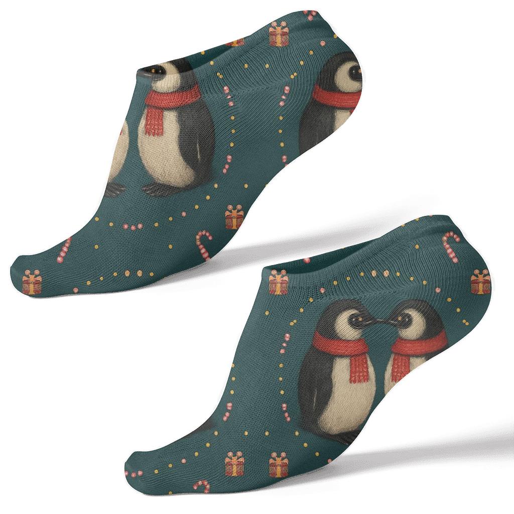Penguin Portrait Mirrored Pair soft everyday ankle socks