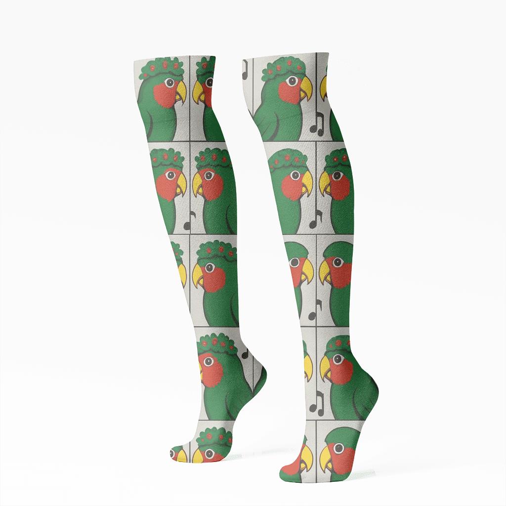 Parrot Carol Chorus stylish athletic knee-high socks