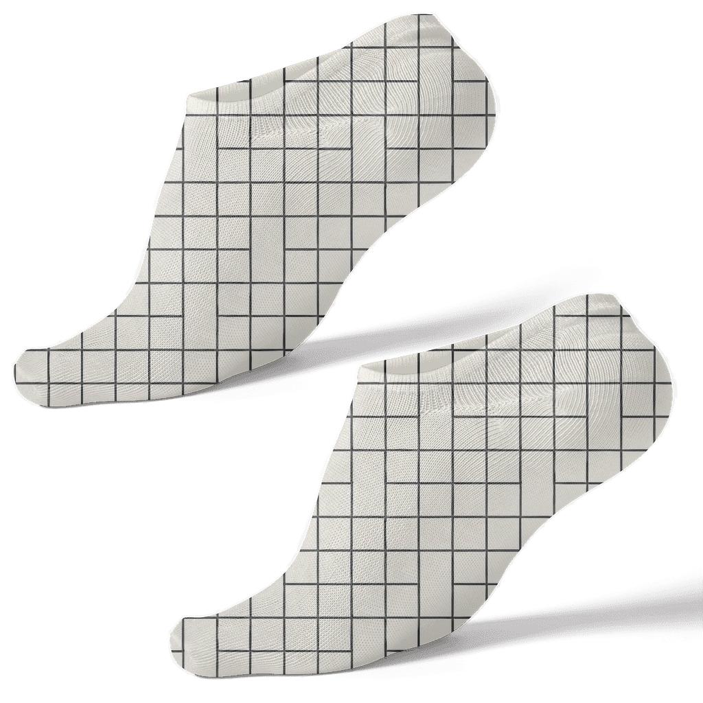 Mini Grid Drift unique graphic ankle socks