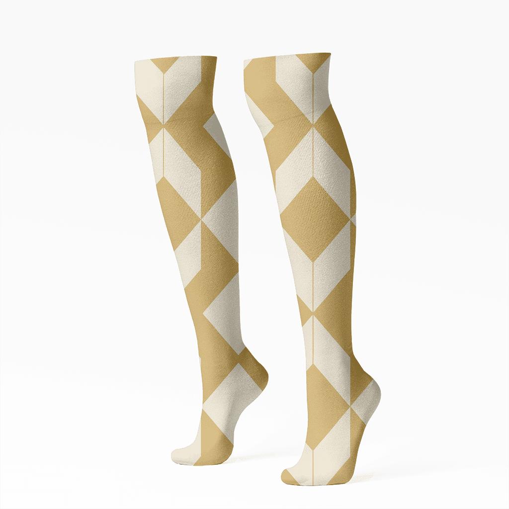 Light Prism Tessellate designer print knee-high socks