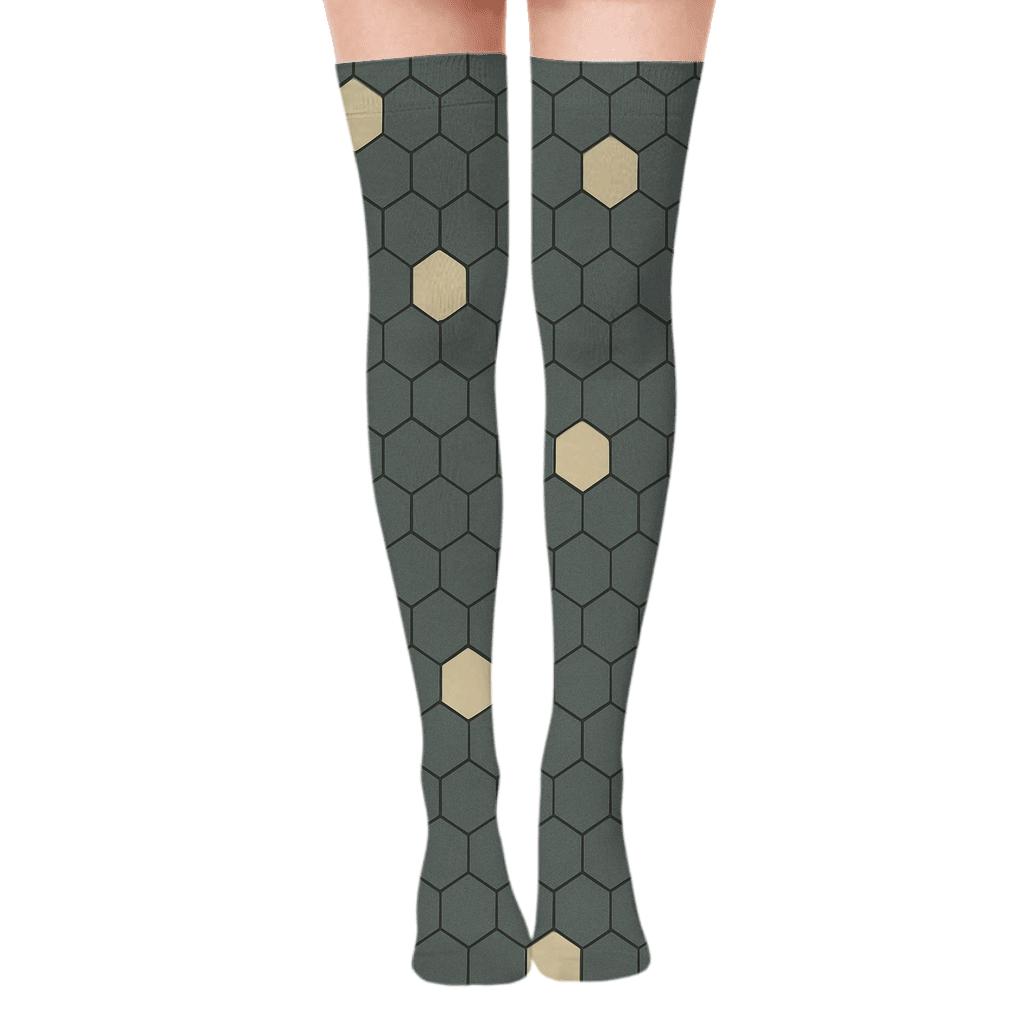 Micro Hex Scatter custom over-the-knee socks