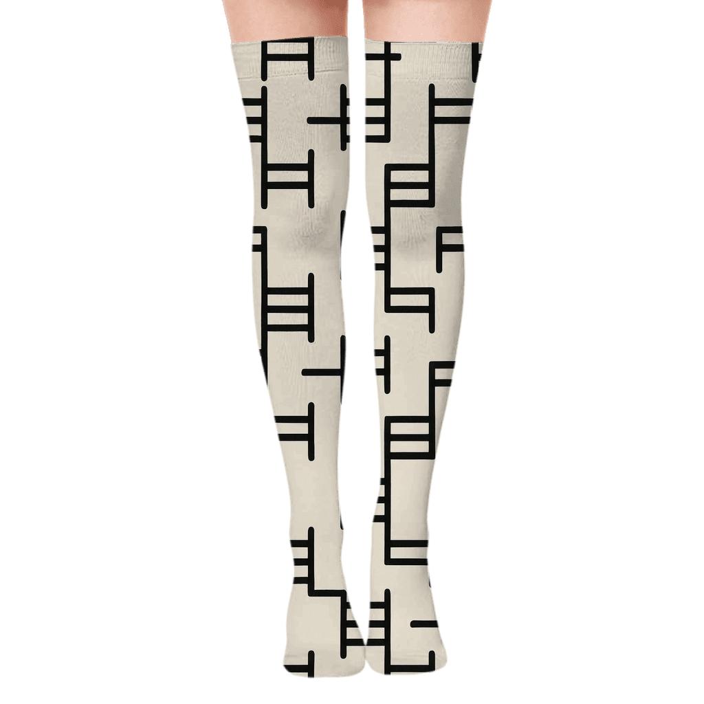 Fine Ladder Shift premium cozy over-the-knee socks