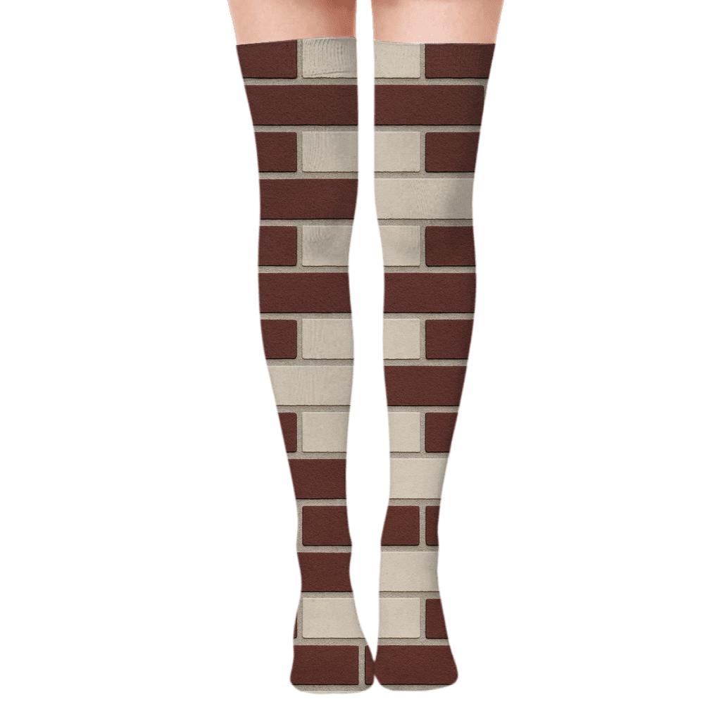 Narrow Brick Offset soft everyday over-the-knee socks