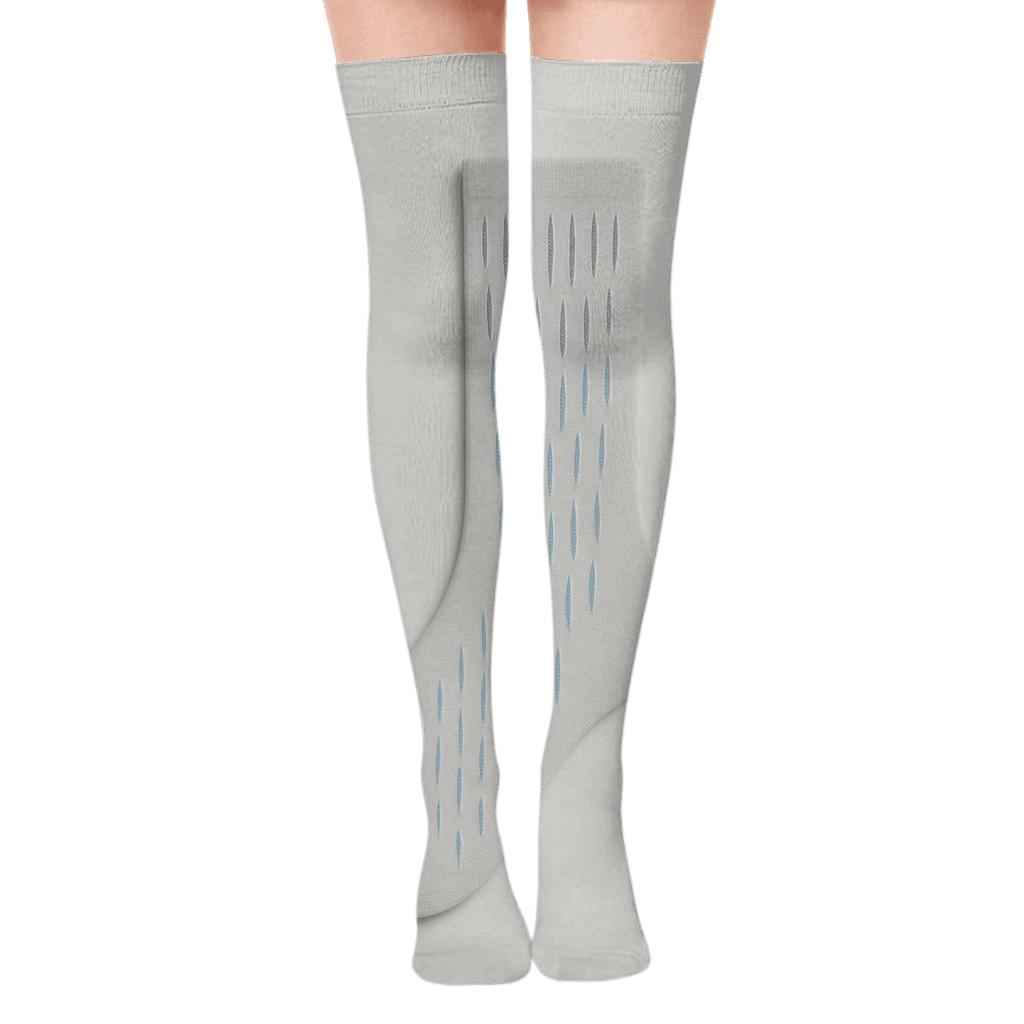 Icicle Drop Gradient On Light Gray personalized over-the-knee socks