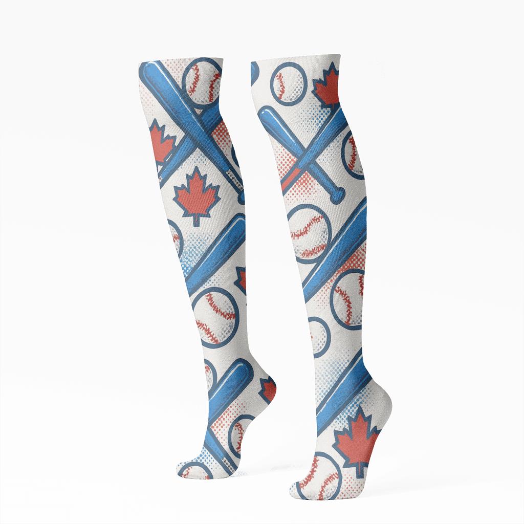 Team Blue Jays Bat Scatter premium sports knee-high socks