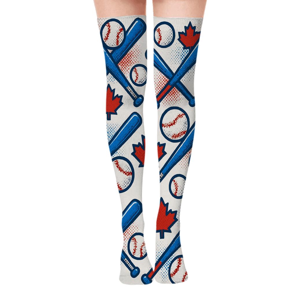 Team Blue Jays Bat Scatter stylish fashion over-the-knee socks