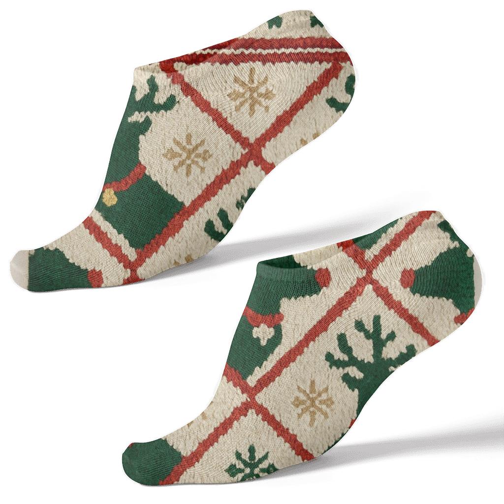 Nordic Reindeer Tessellation Socks stylish athletic ankle socks