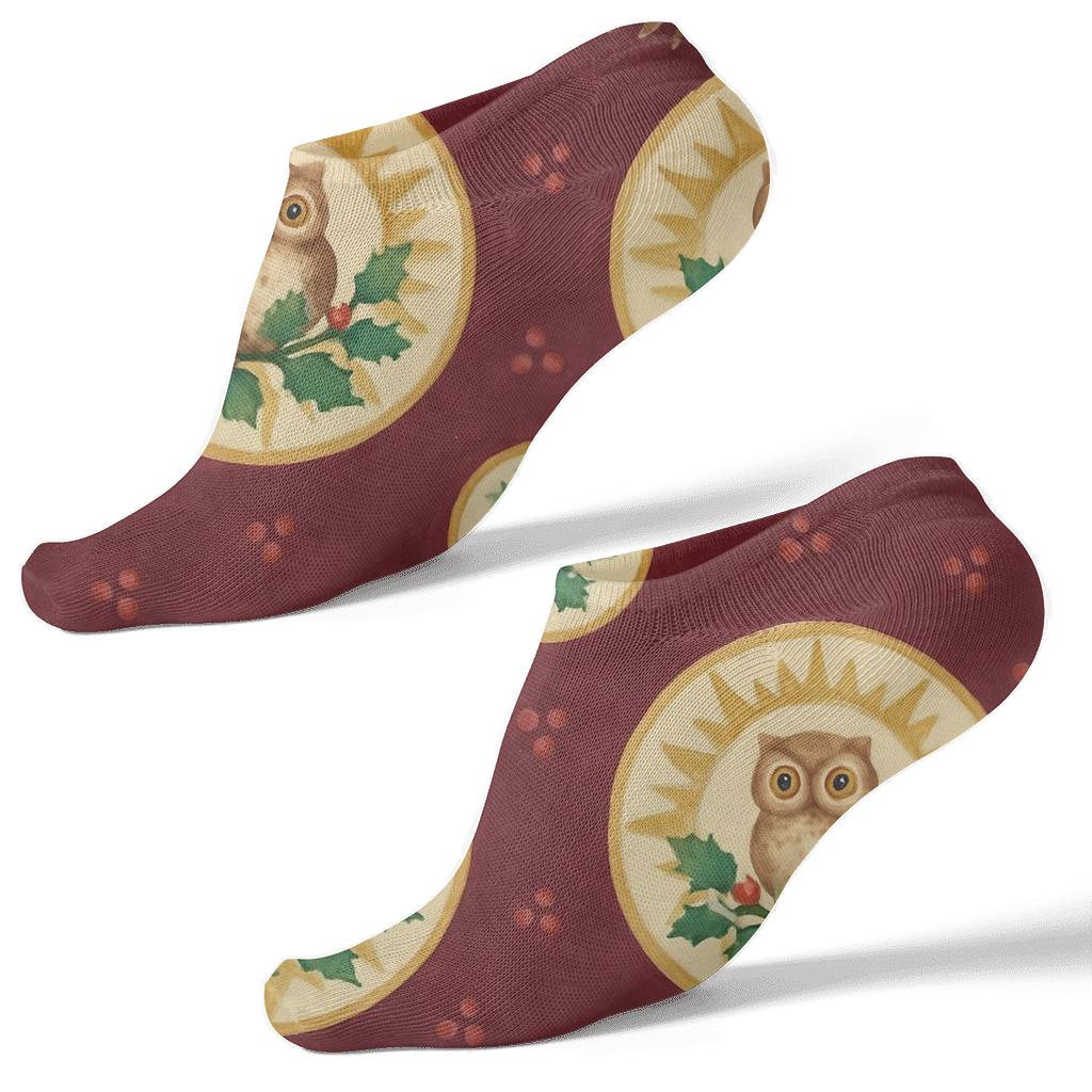 Holly Owl Concentric Medallion Socks soft everyday ankle socks