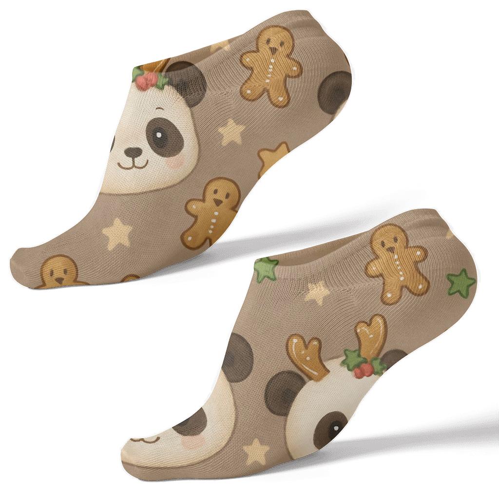 Panda Gingerbread Scatter Socks premium sports ankle socks
