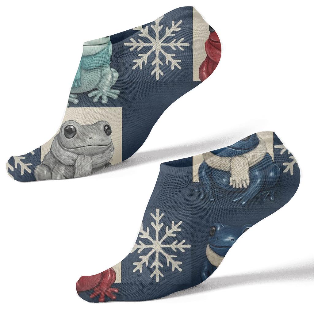 Frost Frog Ornament Array Socks soft everyday ankle socks
