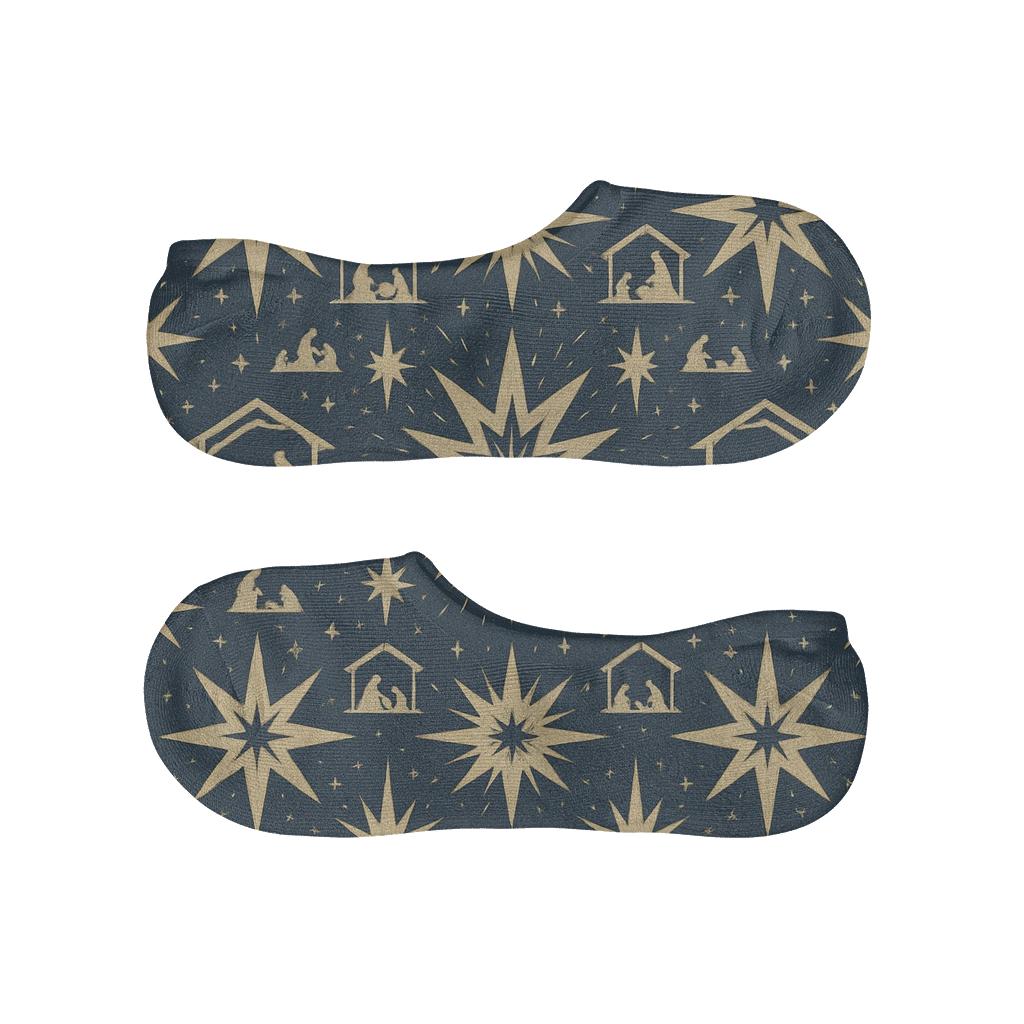 Nativity Star Maze Holiday breathable seamless no-show sockscustom no-show socks