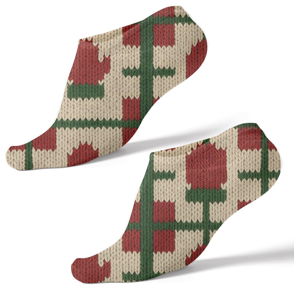 Mitten Plaid Christmas stylish athletic ankle socks