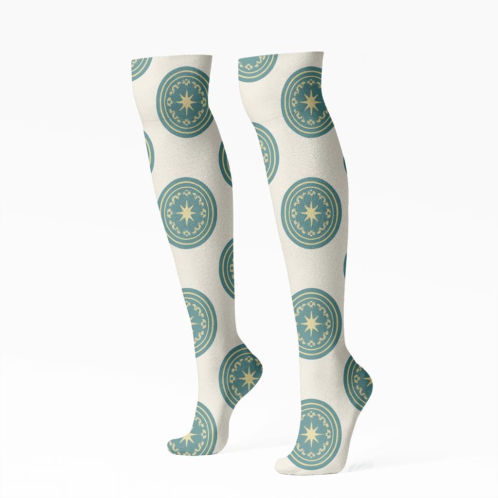 Ornament Concentric Holiday Pattern soft everyday knee-high socks