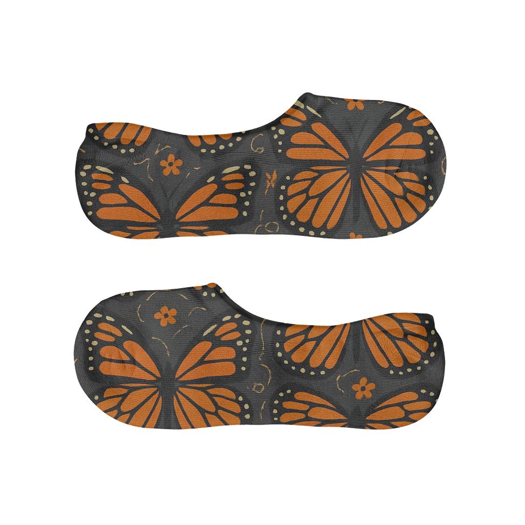 Monarch Wing Grid custom no-show socks