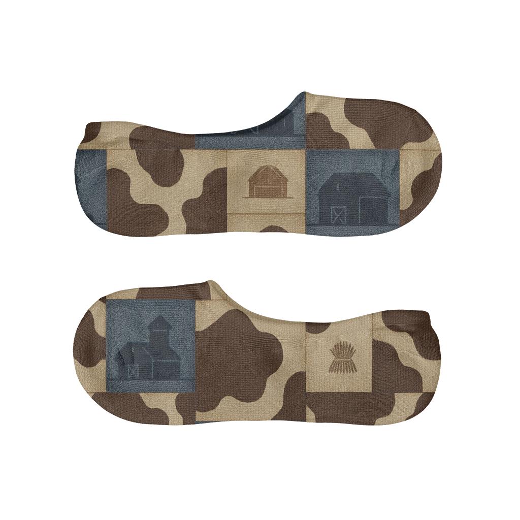 Rustic Barn Panel Patchwork custom no-show socks